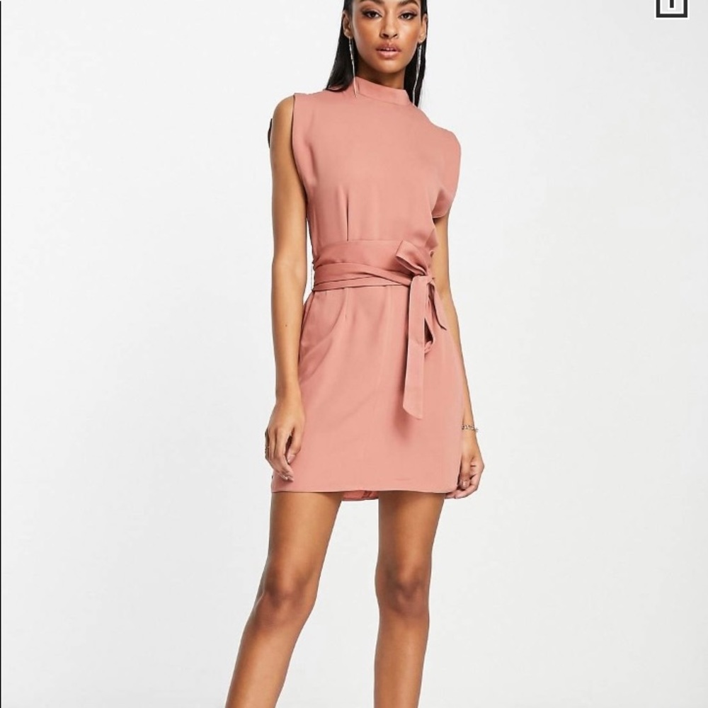 ASOS split sleeve with belt mini dress